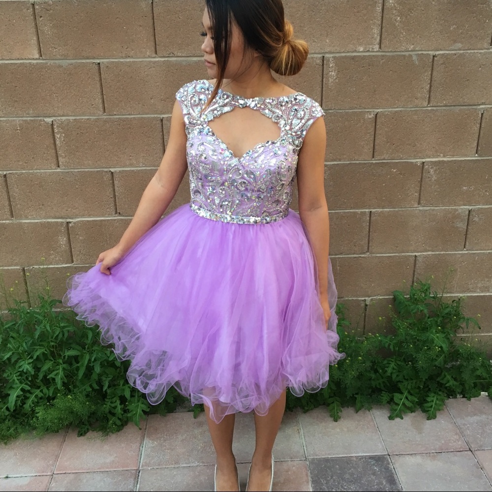 Alyce Paris Orchid/Lavender Sequined Prom Dress